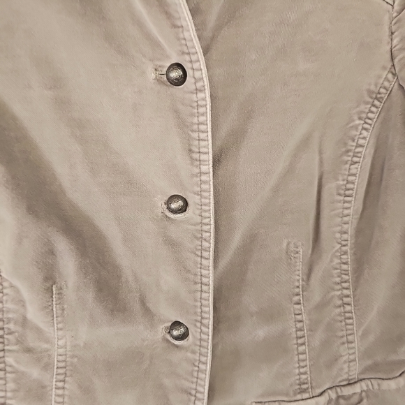 J Jill Gray Cotton/Spandex Long Sleeve Button Front Blazer w/Pockets-Size: 6 - Picture 4 of 6